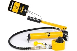 CGOLDENWALL 20T Vérin Hydraulique, Course 30mm avec La Pompe CP-180, Auto-Hauteur 57mm, Surface Effective 19.6cm², Industriel pour La Construction Mécanique/Ponts/Bâtiments (DFPY-20T+CP-180)