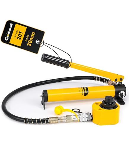 POTYYH Pompe Hydraulique Manuelle 20T Avec Vérin 50mm - Cric Portable Puissant 70Mpa