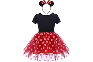 Iwemek Tutu pour bébé fille avec bandeau Motif à pois