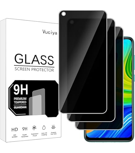 Jrkvniv Privacy Pellicola per Xiaomi Redmi Note 9 Pro/9 Pro Max/9S 4G Vetro Temperato Anti Spy Durezza 9H Vetrino Protettiva Anti-Graffio Senza Bolle nti-Impronta Anti-Spia Protezione Schermo,2 Pezzi