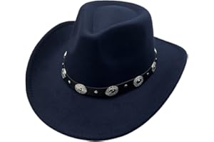 Willheoy Cappello da Cowboy a Tesa Larga Occidentale Western Australia Grande Bordo Unisex Uomo e Donna in Feltro Vintage