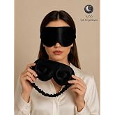 ICON SILK 3D Tam Karanlık Saf İpek Uyku Maskesi - Işık Ge&ccedil;irmez G&ouml;z Bandı, Seyahat ve G&uuml;nl&uuml;k Kullanım İ&ccedil;in (Siyah)