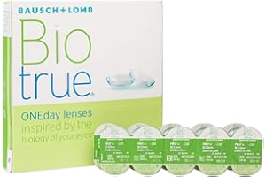 Bausch und Lomb Biotrue ONEday Tageslinsen, sphärische Kontaktlinsen, weich, 90 Stück BC 8.6 mm / DIA 14.2 / -1.75 Dioptrien