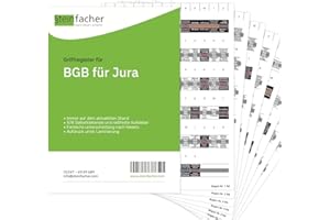 ‎STEINFACHER Steinfacher Griffregister BGB FÜR JURA - 578 bedruckte Aufkleber, inkl. Einklebeschablone für gebundene Textausgaben (ohne Folien | fester Kleber)