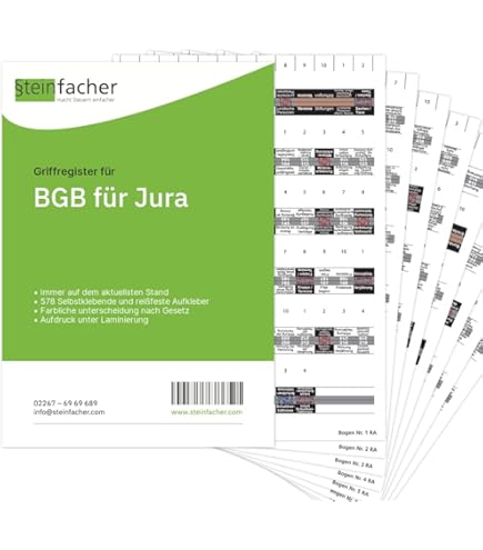 Produktbild von Steinfacher Griffregister Fürs Steuerrecht -GESAMTPAKET, 1.900
