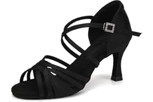 Uonpie Zapatos de Baile de Salon Latino Mujer Baratos Salsa y Bachata Zapatos Baile 7,5 cm de Tacón