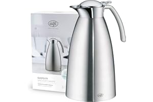alfi GUSTO TT 1,5l, caraffa isolante in acciaio, coperchio mobile, caldo per 12 ore, freddo per 24 ore, caraffa thermos durevole, ottima caraffa da caffè, caraffa da tè, per lavastoviglie, senza BPA