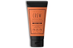 Matte Clay Cream American Crew – Coiffant-Soin hybride pour hommes | Absorbe l’excès de sébum & purifie | Tenue moyenne avec finition mate | Gel coiffant effet naturel pour hommes.
