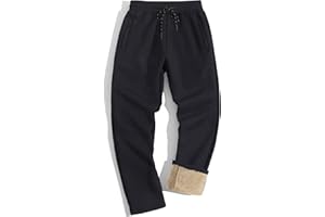 TACVASEN Men's Sherpa Lined Sweatpants Winter Warm Thermal Trousers Warm Jogging Running Tracksuit Bottoms with Pockets