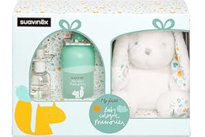 Suavinex, Cadeau Eau de Cologne. Contient Baby Cologne Memories 100 ml + 50 ml Format Voyage + Peluche. Lotion Parfumée pour Bébé et Enfant Faible en Alcool, ne Tache pas les Vêtements
