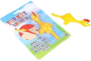 HENBRANDT 1 x Tirador de Pavo para Niños 11 cm Novedad Flick a Turkey Catapulta para Niños Tirachinas de Pollo Elástica Bolsa de Fiesta de Goma Favores Rellenos de Bolsas de Botín Rellenos de Medias para