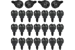 Cyleibe 25pcs #6-32*5 Black PC Case Thumb Screws for Computer Case Cover/Power Supply/PCI Slots/Hard Drives