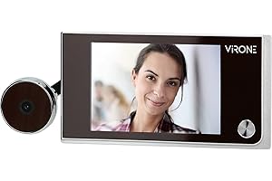 VIRONE DV-1 Mirilla Digital Lcd 3,5 "lente Gran Angular Funciona Con Pilas Plata