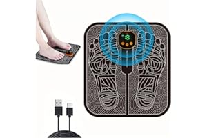 HONGXIAN EMS Fussmassagegerät, Entspannendes Fußkissen für die Füße, elektrisches Massagegerät zur Linderung von Fußsohlenschmerzen und Verbesserung der Blutzirkulation, mit 6 Modi und 19 Stufen