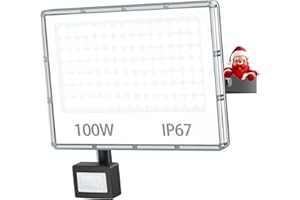 ‎TOPAUBUB TOPAUBUB LED Strahler Außen mit Bewegungsmelder 100W - 10000LM 6500K LED Scheinwerfer Futer mit Bewegungsmelder Kaltweiß 1 Stücke IP67 Aussenstrahler Wasserdicht für Garten/Hof/Außenbereich