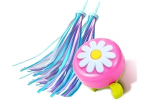 SVNR Bicycle Tassel Streamer, Bicycle Streamers with Bike Bell for Kids, Bike Handlebar Streamers, Bicycle Grips, Moto Ribbons - Multi Colored Party Decorations for Birthday Parties, Weddings
