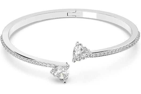 Swarovski Attract Soul armring, Hjärta, Vit, Rhodiumpläterad
