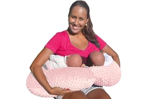 ‎TRAUMREITER Traumreiter Zwillinge Stillkissen Rosa I Zwillingsstillkissen TwinKi I Zwillinge Stillen Kissen Twin Stillkissen für Zwillinge I Zwillingskissen I mit Lumbar Support und Anschnallgurt