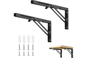 Gentpovth 2 Piezas 300mm Escuadras Abatibles, Soporte Estantería Plegable Metal con Tornillossado, Esquina 90 Grados Soporte Estanteria, DIY Soportes Ángulo Resistentes para Cocina,Dormitorio,estudio