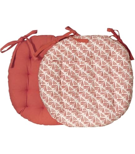 Set Di 6 Cuscini Rotondi Bicolori Diametro 40 Cm - Design Moderno In Tessuto Stampato E Tinta Unita - Foto 5