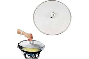 AUTUUCKEE Mesh Splatter Screen Grease Splash Guard Stainless Steel Shield Guard Oil Frying Pan Cover Protector Pot Lid Cover 29cm