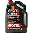 Motul 8100 Xcess 5W-40 API SN/CF Fully Synthetic Engine Oil for Petrol and Diesel Cars (5 L) (102870-4PK)