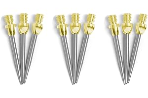 THOR-DARTS 3 – 6 – 9 – 12 Punte in Acciaio per Freccette in Acciaio Color Oro Argento + Anelli in Gomma + Alette Marche, Punte in Metallo