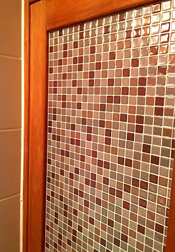 infactory Selbstklebende 3D-Mosaik-Fliesenaufkleber „Bronze“ 26 x 26 cm, 3er-Set - 5