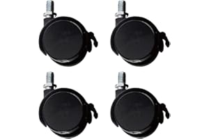A2ZWORLD Set mit 4 Rollen für Möbel mit Stift und Bremse, Durchmesser 40 mm, Höhe 55 mm, Schwenkräder mit Gewinde M8