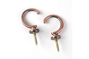 Spritewelry 4pcs Screw in Hooks C-Hanger Hooks Metal Screw-in Hooks Under Ceiling Hooks for Hanging Red Copper Hanging Cup Ceiling Hooks Porch Bathroom Kitchen Wall Hang Hooks