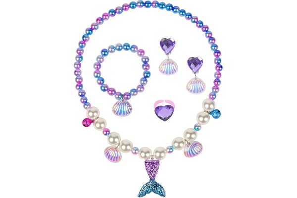 OSDUE Bijoux, Ensemble de Bijoux, Collier Bracelet Bague Boucles d'oreilles Set, Princesse Anniversaire Noël Cadeau