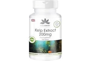 HERBA DIREKT Kelp Extract 200mg - high-dose - Vegan - 250 Tablets - Contains 300µg Iodine | HERBADIREKT by Warnke Vitalstoffe