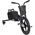 Drift Trike Carbon Fiber Black Drift Tricycle Pedal Drift Trike Drift Kart Adjustable Design Non-slip Rubber Handles Pedal Go Kart Drift Scooter 3 Wheels Bike for Children Aged 6 and Above