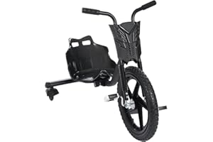 POYUJKYHR Kids Drift Cart 360° Drift Trike Kart Adjustable Lengths Children’S Capacity 80Kg Crazy Cart3 Wheels Wheelbase 26.77 Inch Go Kart Pedal Tricycle For 6 Years Old