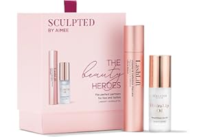 SCULPTED BY AIMEE CONNOLLY Beauty Heroes Gift Set for Women from Sculpted by Aimee – Makeup Gift Set for Christmas with Ultra-Black Mascara and Clear HydraLip Oil