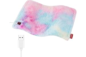 Comfheat USB Heating Pad, 5V Travel Heat Pads for Outdoor Camping, 3 Heat Settings & Auto Shut Off, USB Powered Small Heating Pad for Pain Relief Abdomen Cramps (16"x 12") (Non-Chargeable) Colorful