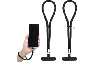 LIQWEI 2 stycken mobiltelefonkedja kort universal, justerbar handrem, justerbar mobiltelefonhänge, polyester, mobiltelefonban