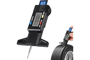 AFIODA Digital Tread Depth Gauge, 0-25.4mm/1 Inch LCD Display, Precision Tire Tread Measurement Tool for Cars, Trucks, Motorcycles, Vans and SUVs