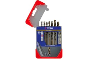 TIVOLY - Coffret Forets Métaux Haute Performance - Spécial Perçage Inox et Aciers Résistants - 10 Forets HSS Cobalt Ø 1 à 10 mm