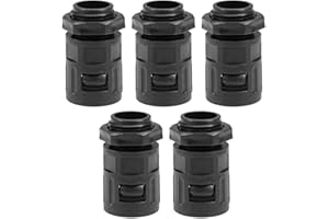 sourcing map Glándula de cable de Conector de tubo corrugado AD15.8 Abrazaderas de unión de tubería de tornillo M18 5Pcs