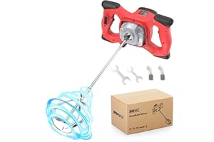 IMAYCC Betoniera Elettrica per Trapano, Miscelatore per Malta Portatile da 2100W, Agitatore M14 Regolabile, per Miscelazione di Vernice, Liquame di Cemento, Calcestruzzo, Malta, Foraggio, ecc.
