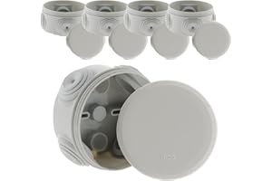 No_name Lot de 5 boîtes étanches IP55 Ø70 Prof. 35mm - Plastique Gris