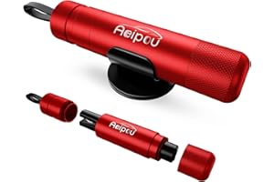 AEIPOU Notfallhammer Auto mit Gurtschneider, 2 In 1 Sicherheitshammer Autoglas Zertrümmert Nothammer mit Gurtmesser Ständer Tragbarer Car Safety Hammer Nothammer fürs Auto Bus Emergency Rescue Tool (Rot)
