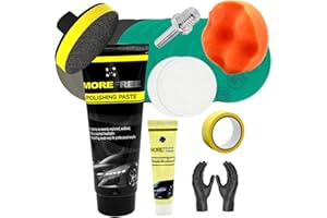 MORE FREE-Kit Pulir Faros Coche,Kit de Pulido de Faros de Automóviles,pulir Faros Coche para Restauración Faros Turbios, Restaurador de Faros amarillentos o Desgastados