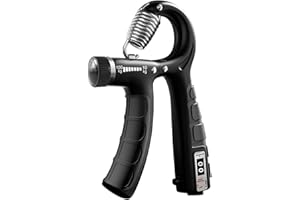 Mynoozi Handtrainer Unterarmtrainer set, Einstellbarer Handtrainer Unterarmtrainer 22-220 lbs (10-100 kg), Hand Gripper Set mit automatischem Zähler für Handgelenk, Finger, und Handkraft - Schwarz