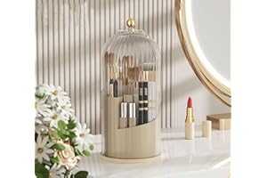 Yuzita Porta Pennelli da Trucco Con Coperchio, Contenitore Rotante per Pennelli, per Vanità