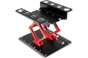 Laroal RC Car Work Stand Aluminum Alloy Lift Work Stand Repair Workstation for 1/8 1/10 Scale RC Crawler Car Truck Buggies (Black)