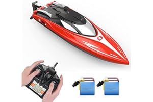 DEERC H120 Ferngesteuertes Boot für Pool und Seen, 2,4 GHz, 20+ MPH, für Kinder und Erwachsene, mit 2 wiederaufladbaren Akkus, Niedrigbatterie-Warnung, Kenterrückholung.