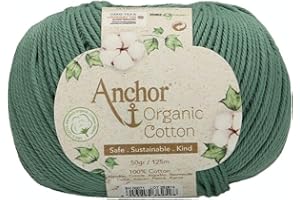 ANCHOR Organic Cotton Fibras de Algodón 100% Certificado GOTS Verde Musgo Código Color 71 50 gramos 125 metros