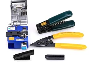 KELUSHI Optical Fiber Tool Kit Cold Connection Tool Optical Fiber Stripping Cleaver for SUMITOMO with 36000 Cleaves and Fiber Optic Drop Cable Fiber Stripper CFS-2 Double Port Hole